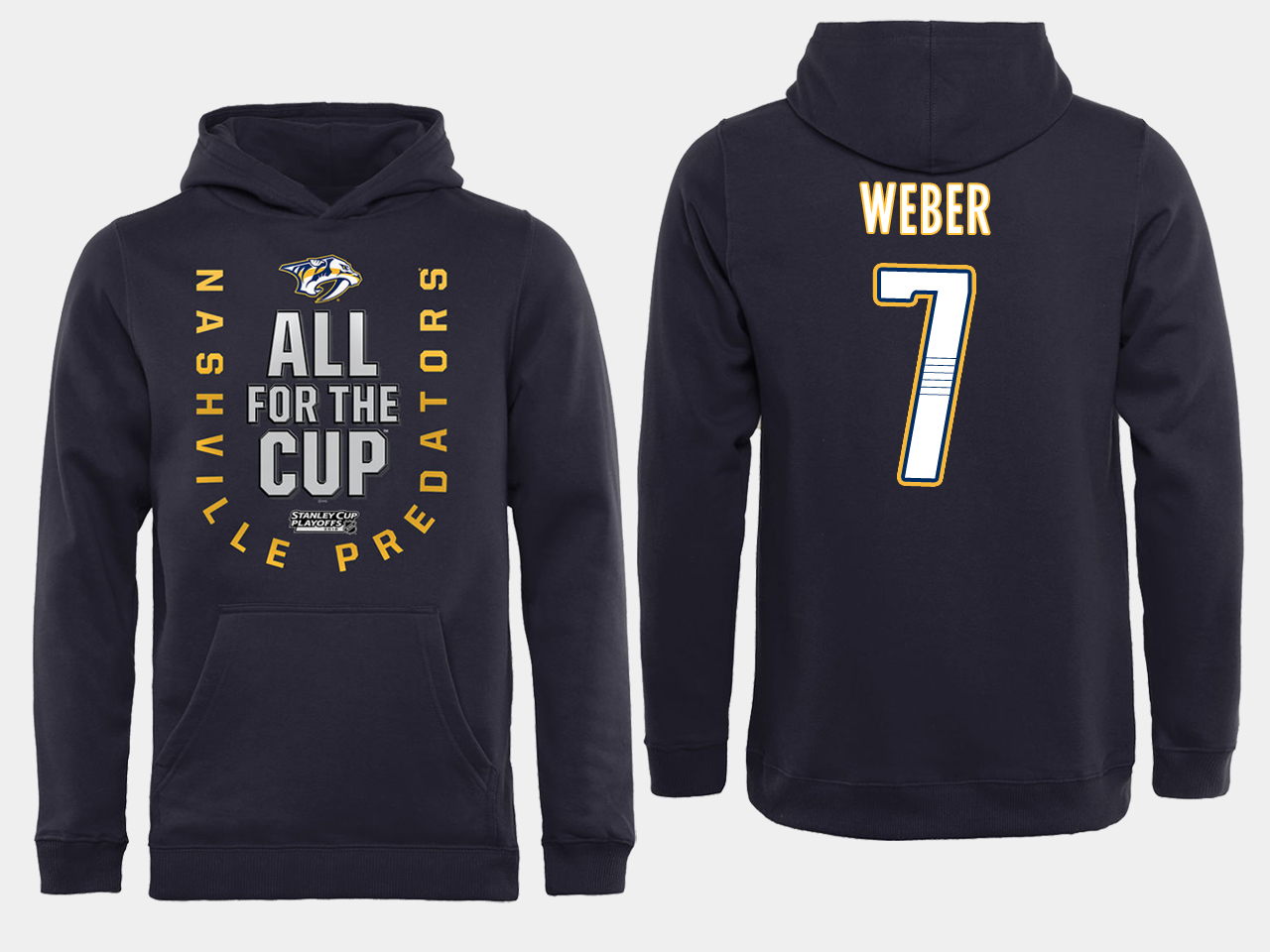 Men NHL Adidas Nashville Predators 7 Weber black ALL for the Cup hoodie